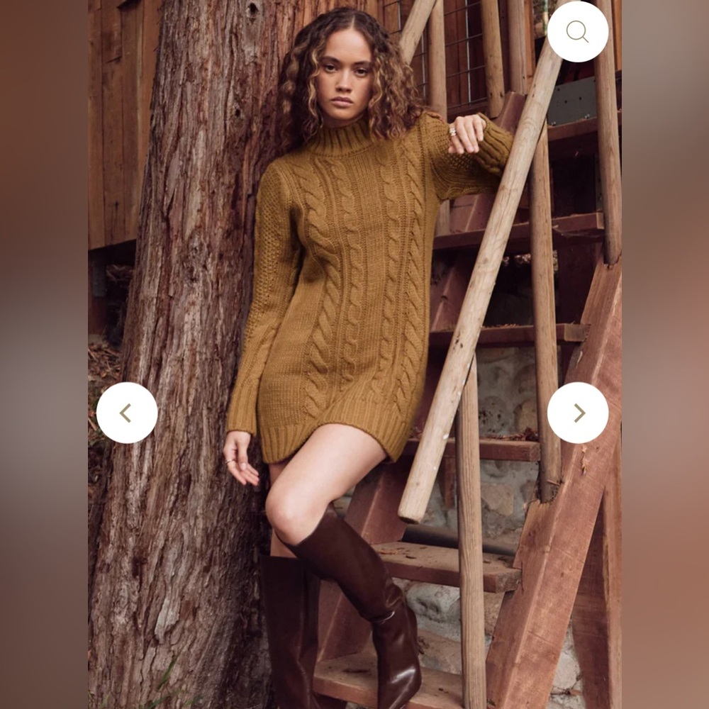 Z Supply Sage Cable Knit Sweater Dress. NWT. size L.